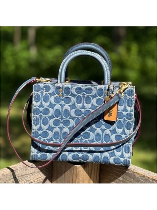 Coach Handbags - Coach Rogue 25 Signature Denim Satchel Crossbody Bag Style CR691 NWOT